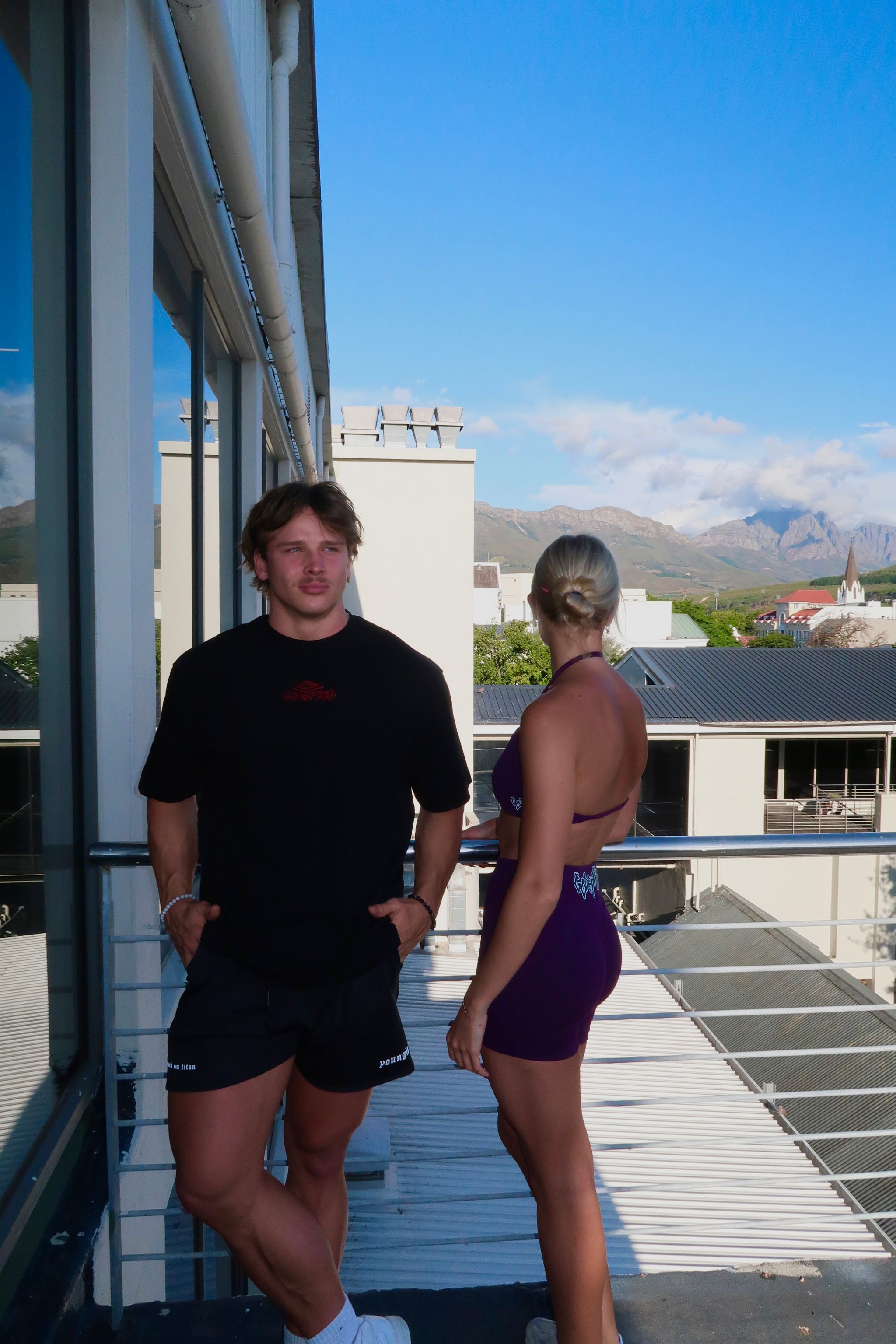 Men's Black embroidered Tee_1