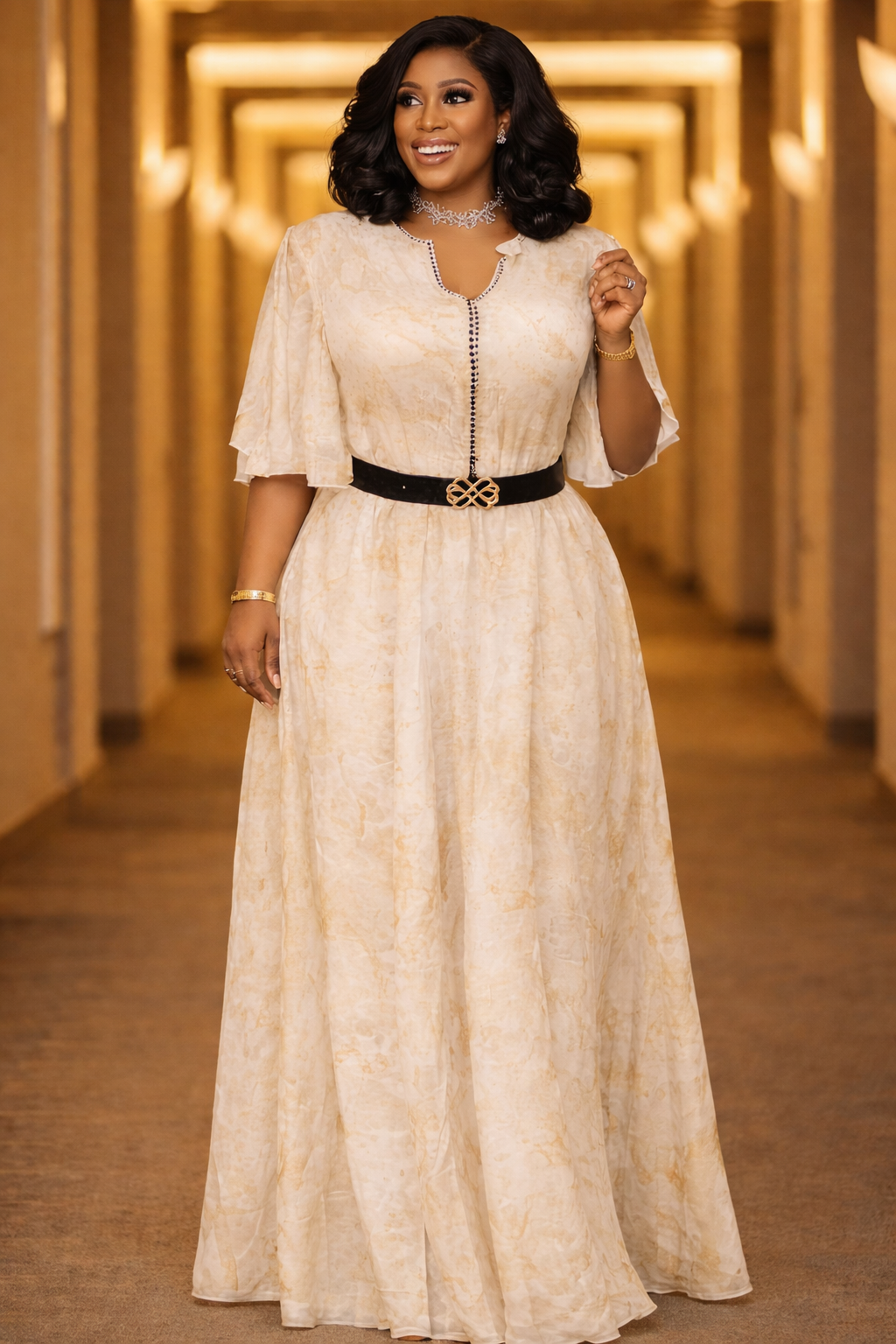 Robe Longue Élégance Impériale_4