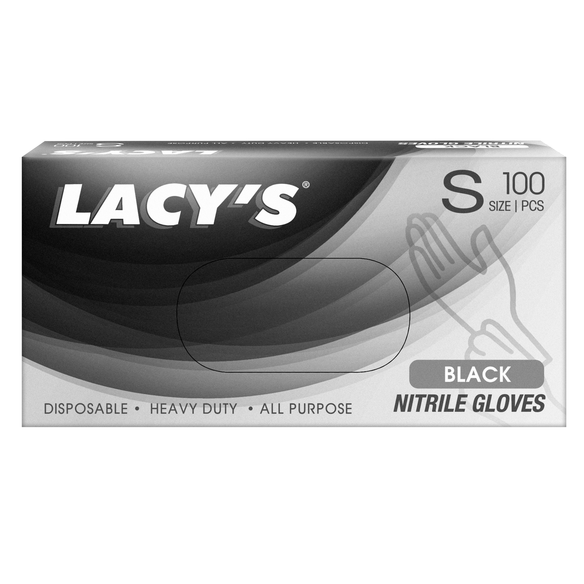 Lacy's Nitrile Gloves 100's - Black (S)_0