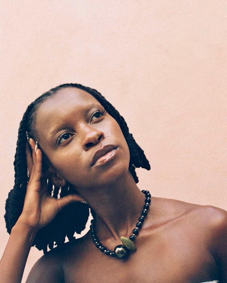 Stone & Kazuri Ceramic Bead Necklace_0