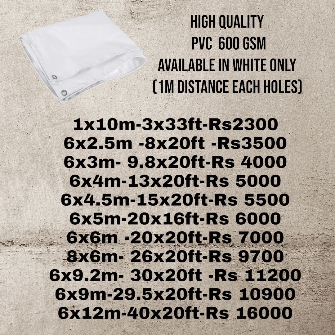  HEAVY DUTY PVC 600 GSM white tarpaulin _1