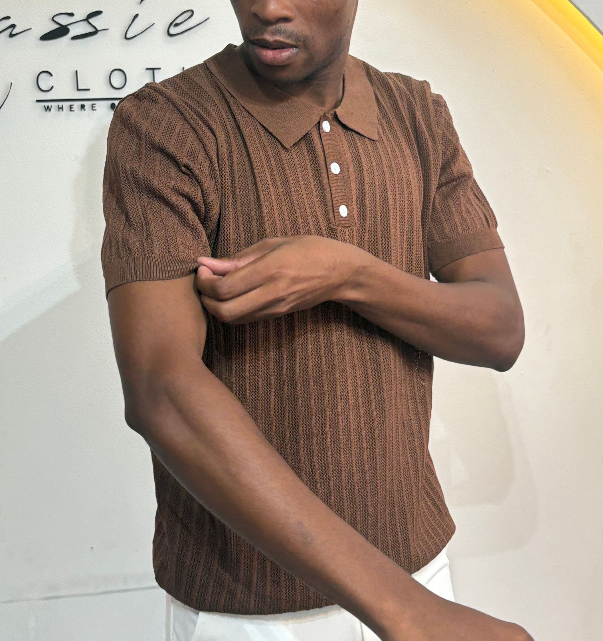 Cocoa knit polo _1