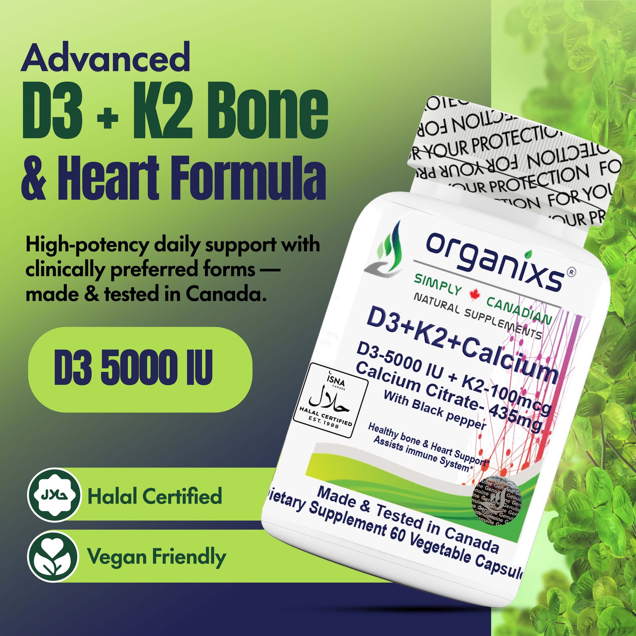 ORGANIXS VITAMIN D3 K2 5000iu w CALCIUM CITRATE_1