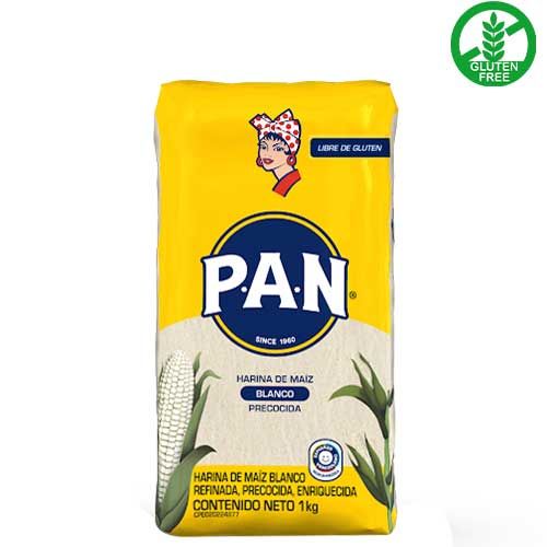 Harina Maiz Blanco Libre de Gluten Pan 1 Kg_0