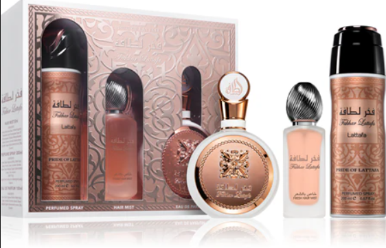 LATTAFA FAKHAR 3.4 EDP WOMEN   6.7 BODY SPRAY   1.7 HAIRMIST_0