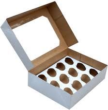 366 CUPCAKE BOX WITH INSERT - 25 HOLES WHITE MINI _0