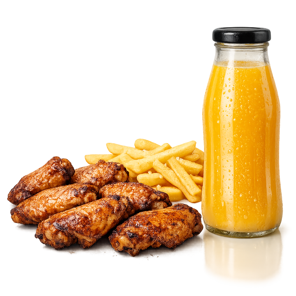 6 Wings – Classic Fries + Juice_0