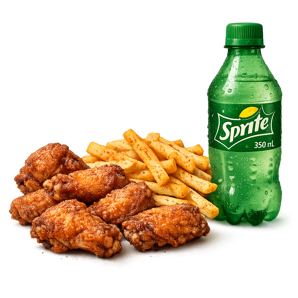 6 Wings – Seasoned Fries + Soda_0