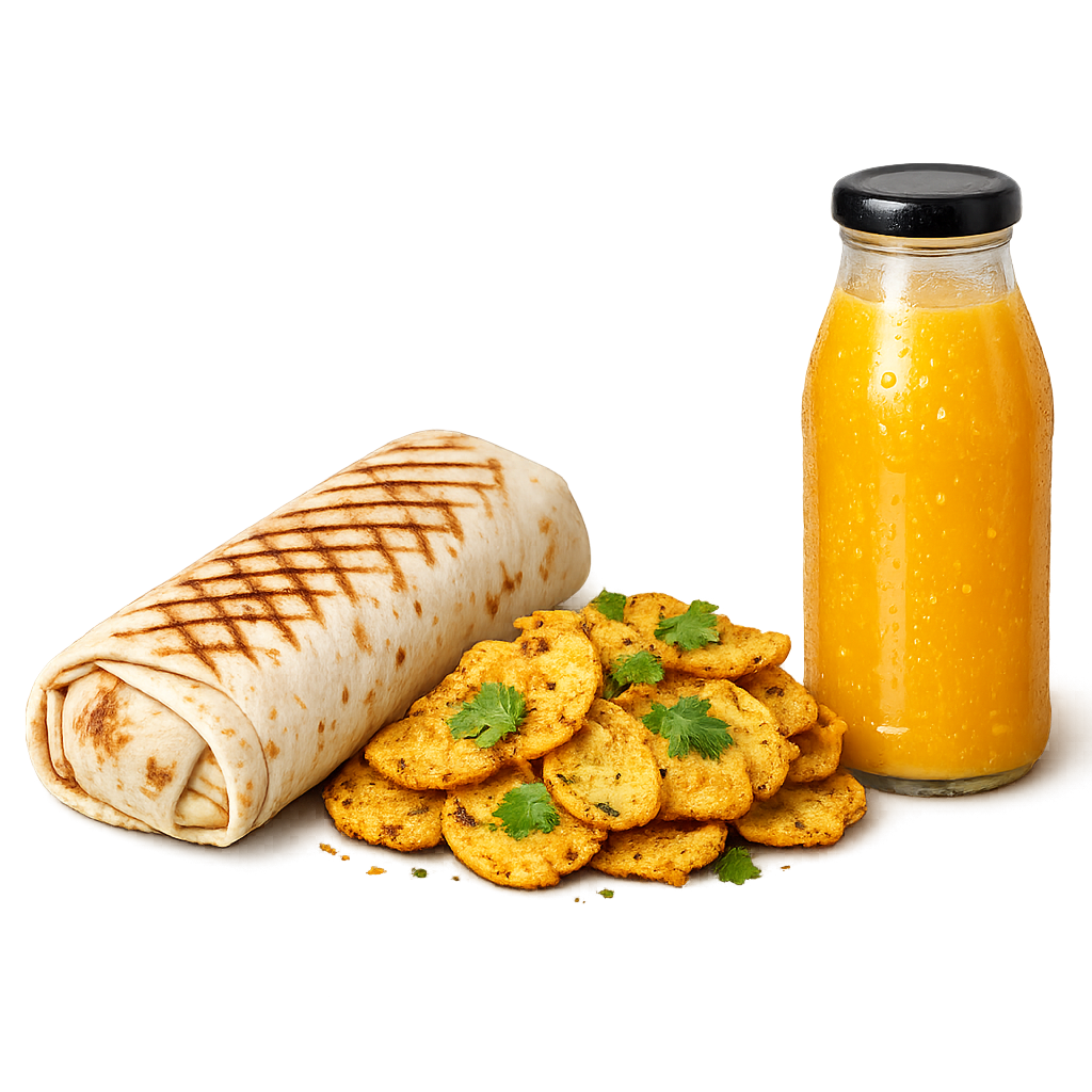 Chicken Shawarma – Bhajia + Juice_0