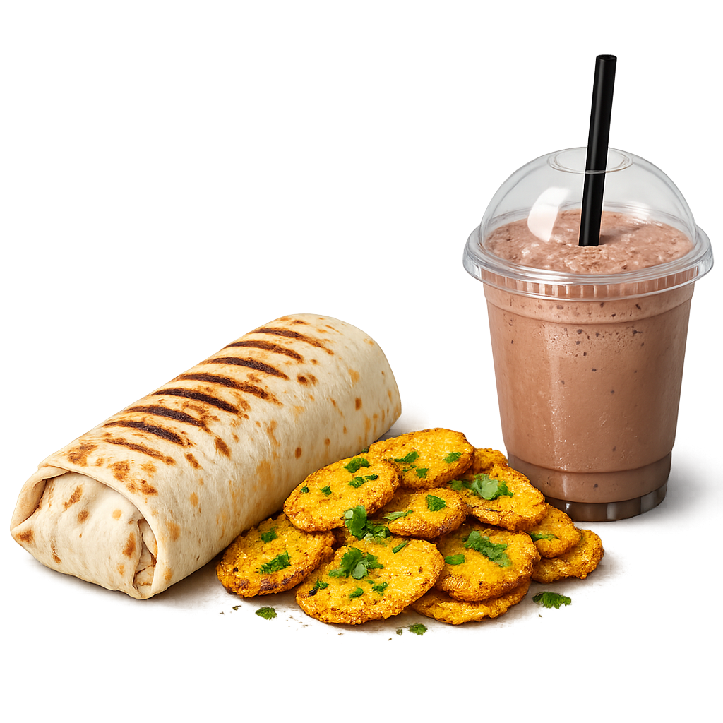 Chicken Shawarma – Bhajia + Milkshake_0