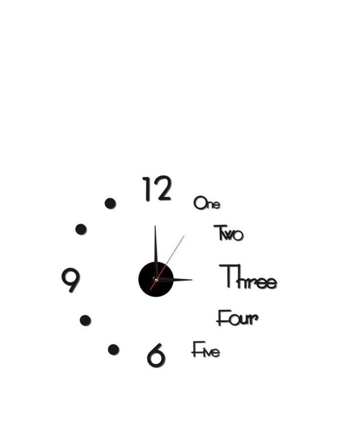 DIY Wall Clock 3D Mirror Stickers Large Wall Clock _0