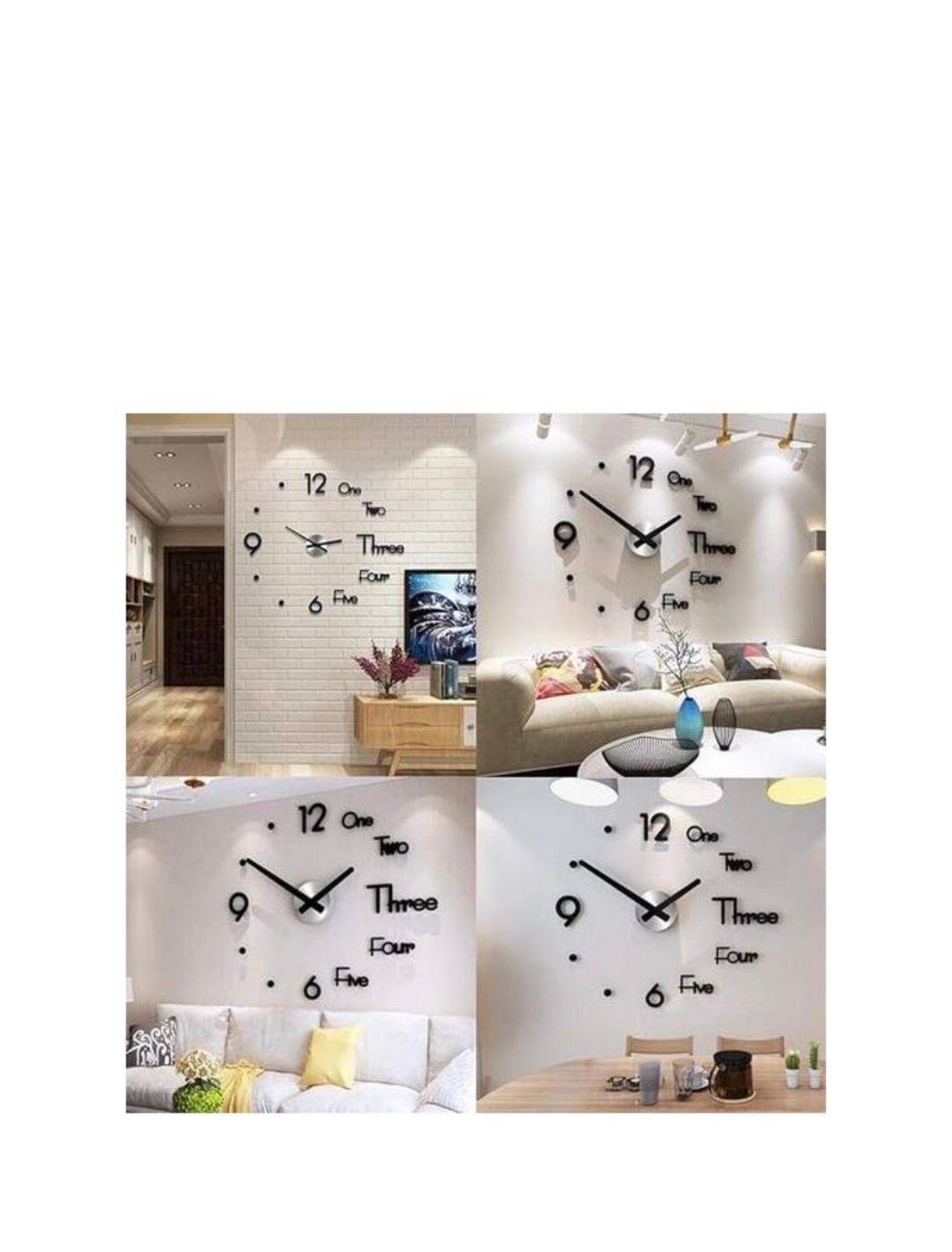DIY Wall Clock 3D Mirror Stickers Large Wall Clock _2