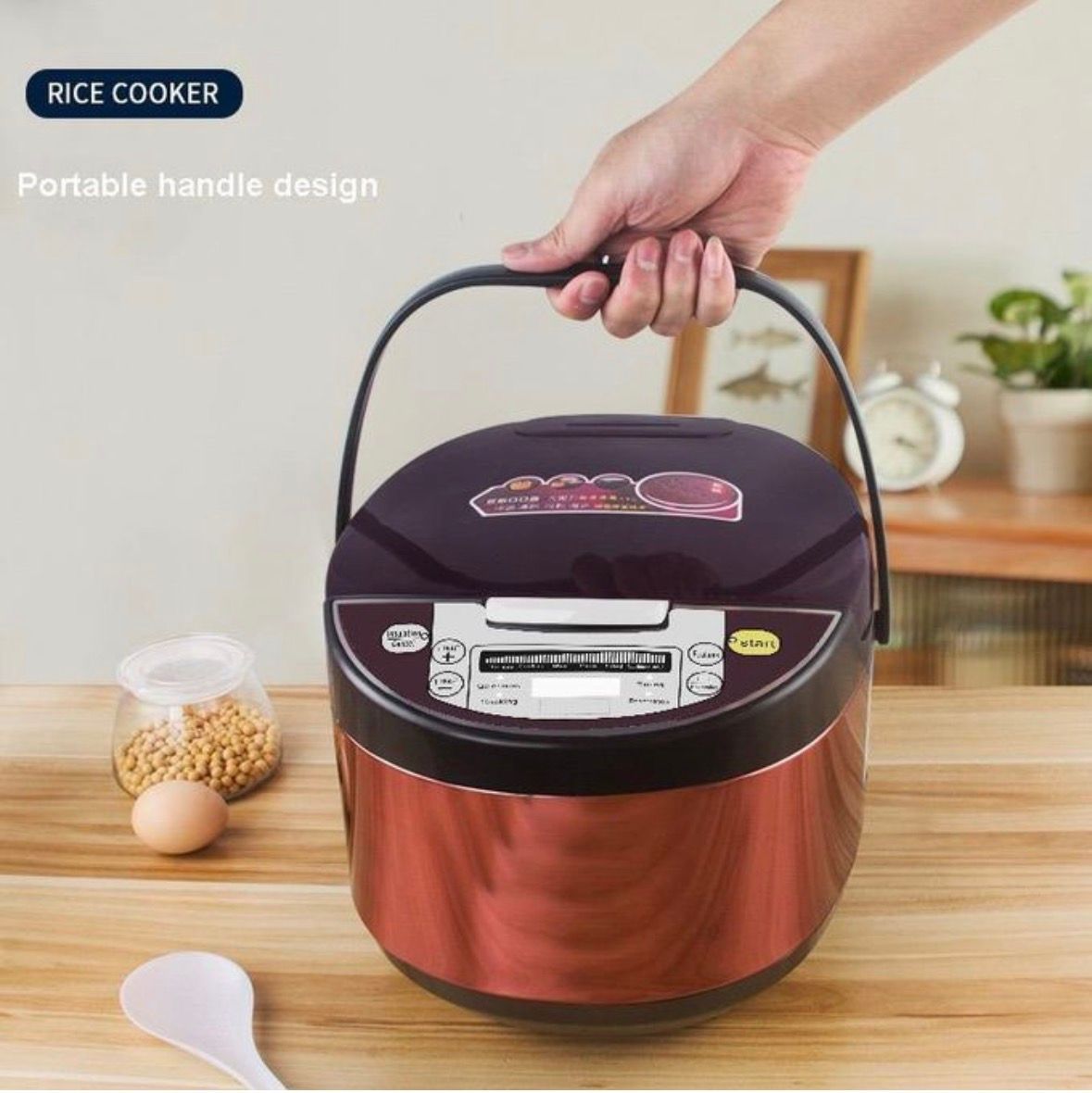 5L - Smart Electric Digital Rice Cooker- 900W Brown _2