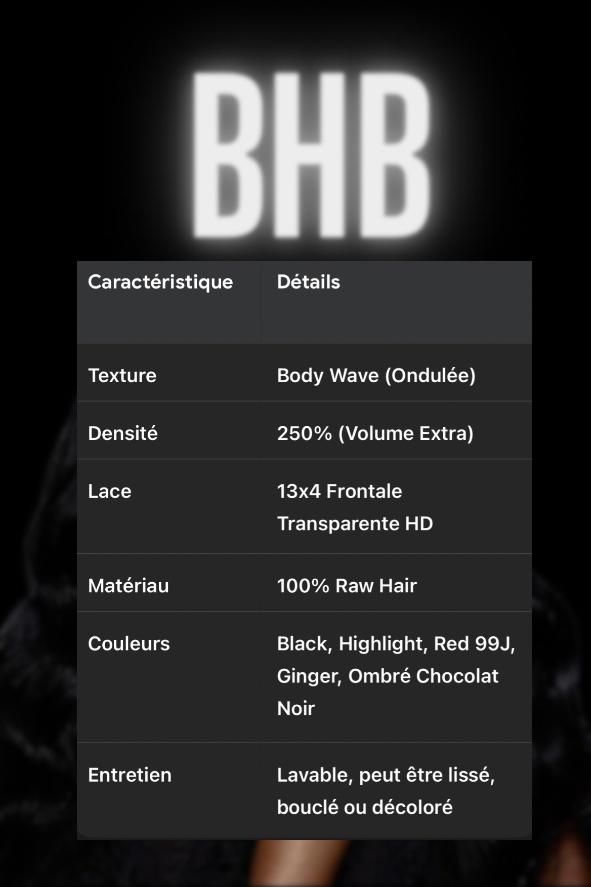 Wig  Luxury Body Waves 100% Cheveux Humain -Densité 250%_4