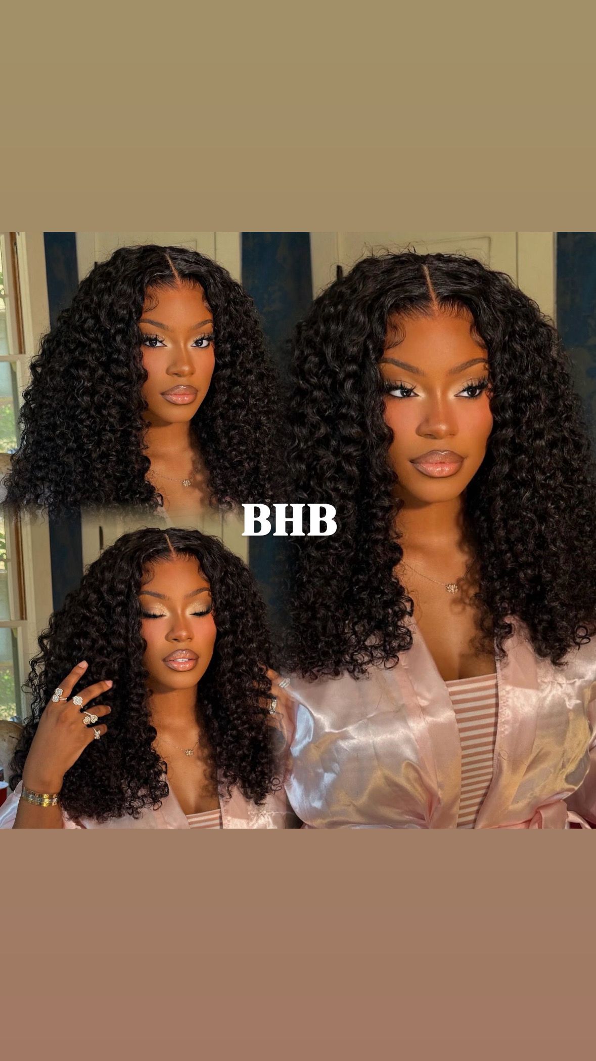 Wig  Luxury water waves curly  100% Cheveux Humain -Densité 300 % _0