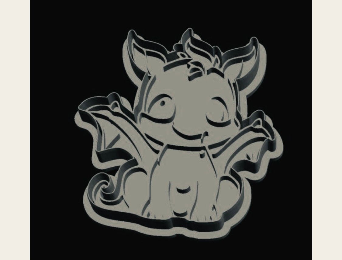 Dragon 1 Cookie Cutter and imprint _0