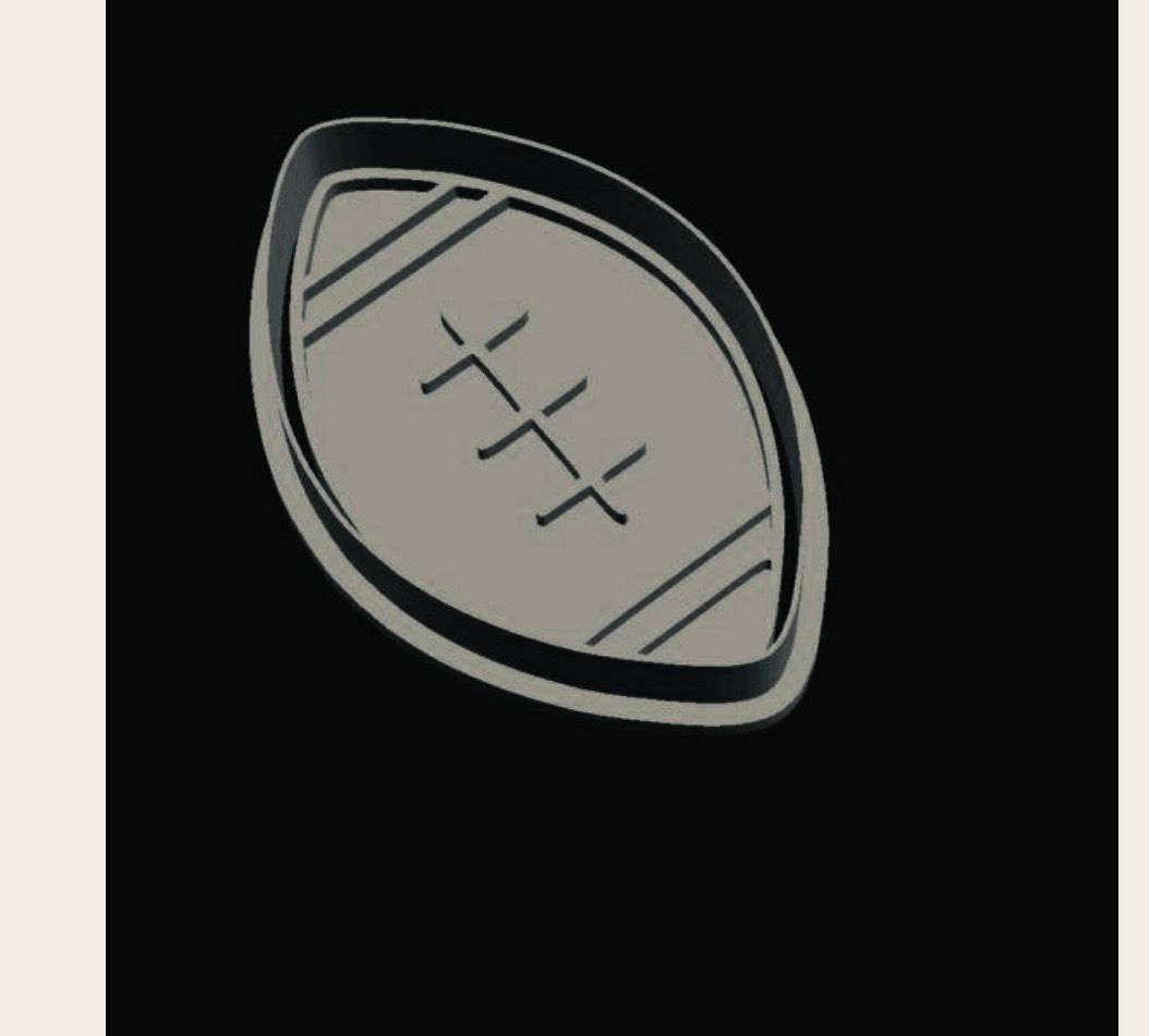 Rugby ball imprint Cookie Cutter   _0
