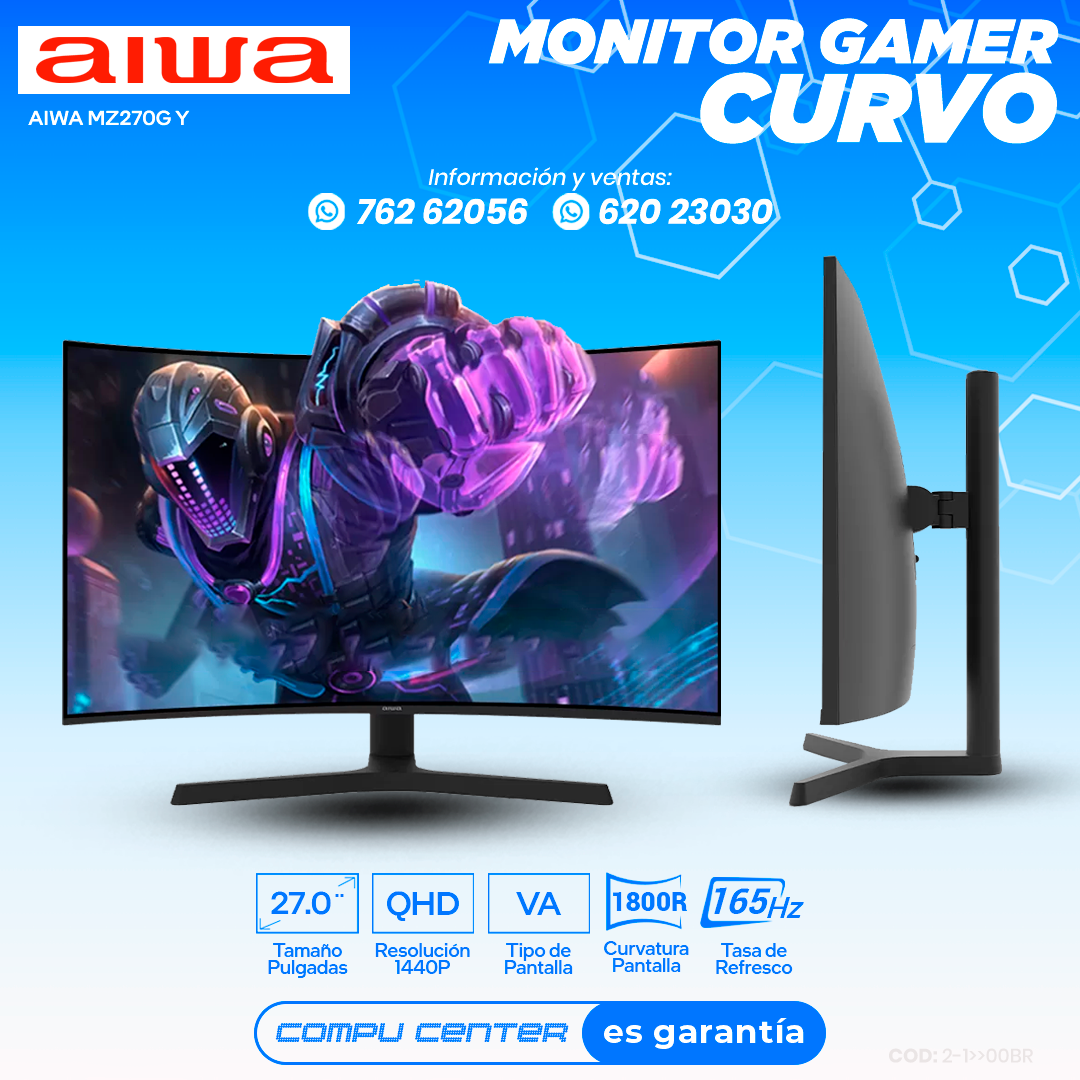 AIWA MD270G Y / 27.0¨ QHD / MONITOR CURVO / PANEL VA / FRECUENCIA 165HZ_0