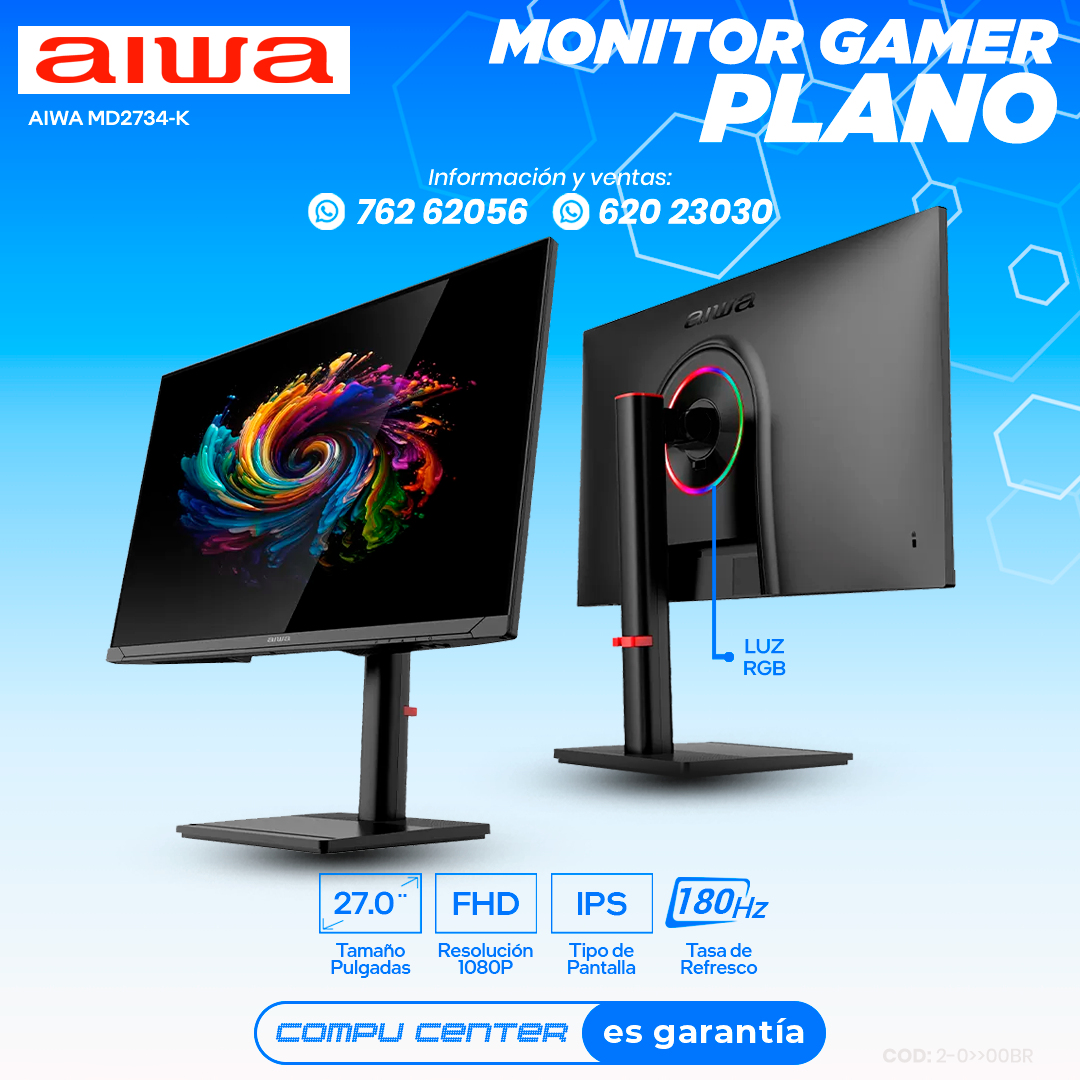 AIWA MD2734 K / 27.0¨ FHD / MONITOR PLANO / PANEL IPS / FRECUENCIA 180HZ_0