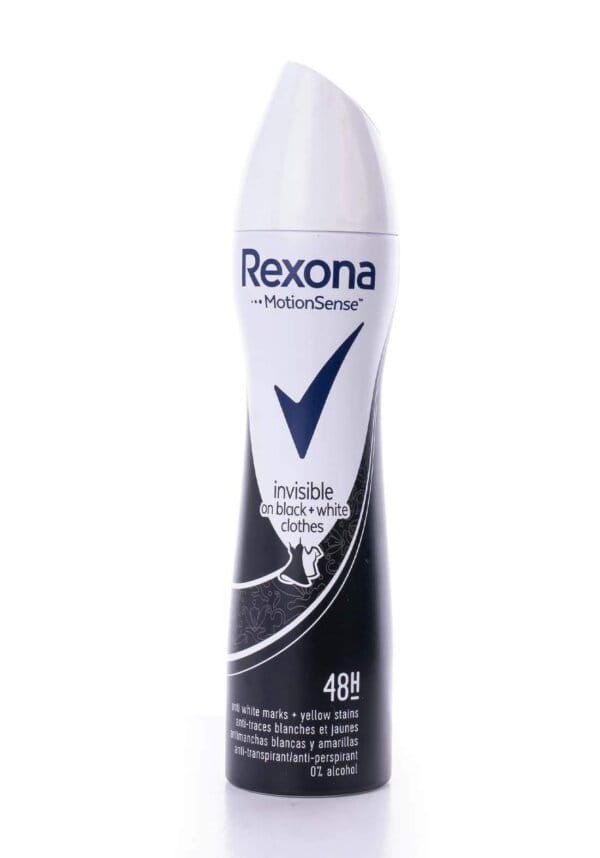 Rexona MotionSense invisible black + white  200 ml ريكسونا مضاد تعرق سبراي انفزبل بلاك + وايت 200 مل_0