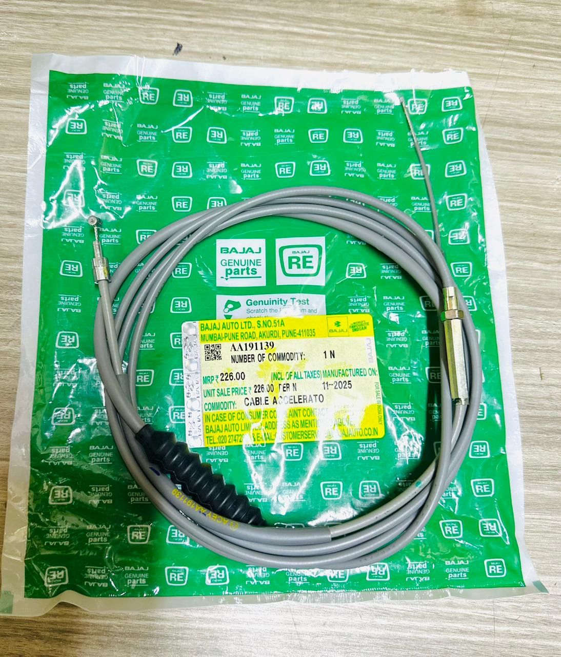 Acc cable Bajaj.  Aa191139_0