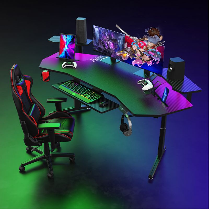 Mesa Gamer Ultimate Preta Grande  Ergonômico Elétrico Sit Stand Desk Motorizado Altura  Ajustável Confortável_2