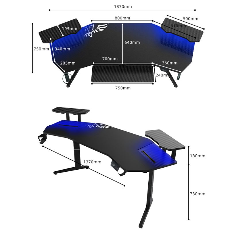 Mesa Gamer Ultimate Preta Grande  Ergonômico Elétrico Sit Stand Desk Motorizado Altura  Ajustável Confortável_1