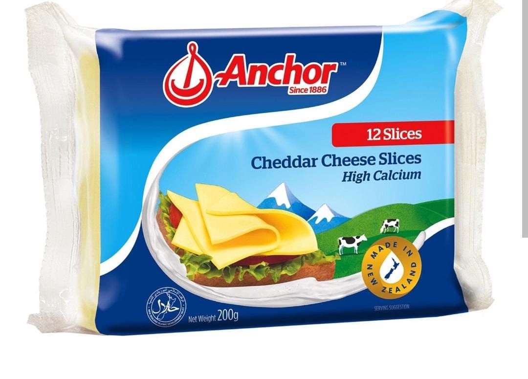 Cheddar Cheese Slice Anchor 200g/ 12pcs x 24pkt_0