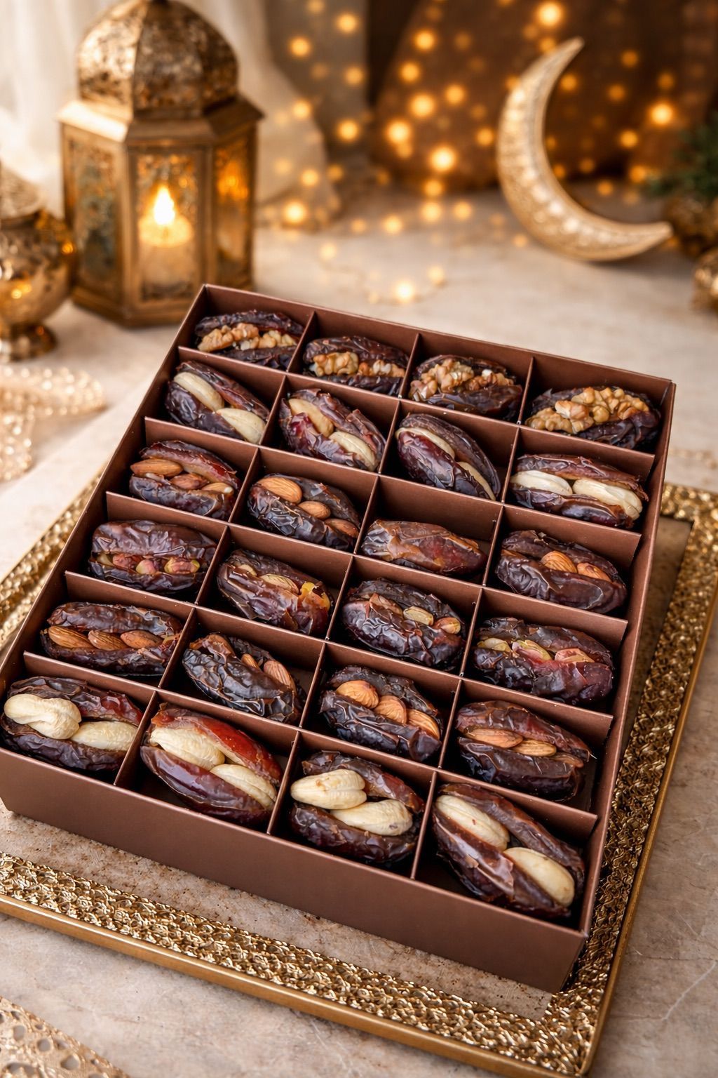 🔥تمر مدجول سوبر جامبو محشي قلوبات اكسترا: فستق حلبي- جوز-كاجو-لوز  🏷️سعر العلبه (٨٠٠ غرام صافي): ١٧$  🔥 Super Jumbo Medjool Dates stuffed with extra premium mixed nuts: Pistachio, Walnut, Cashew & Almond 🏷️ Price per 1 box (800 grams net weight): 17$_0