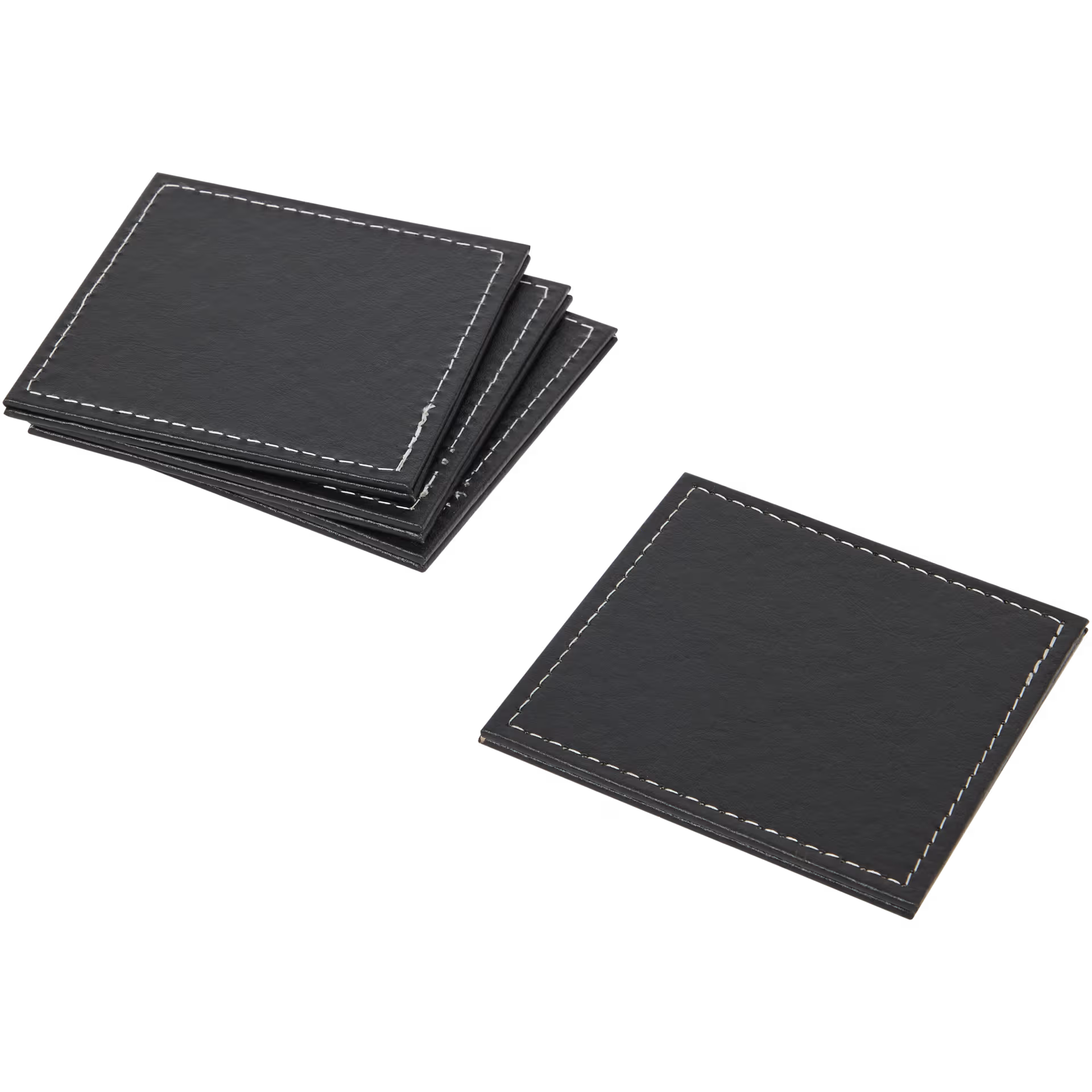 Sous-verres en similicuir 10*10cm, Lot de 4 unités_0