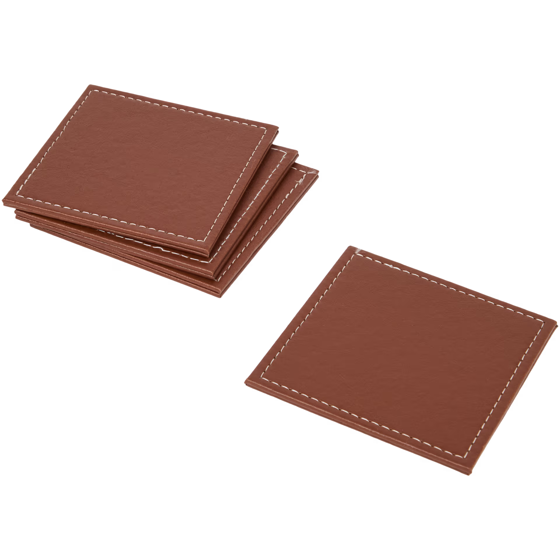 Sous-verres en similicuir 10*10cm, Lot de 4 unités_2