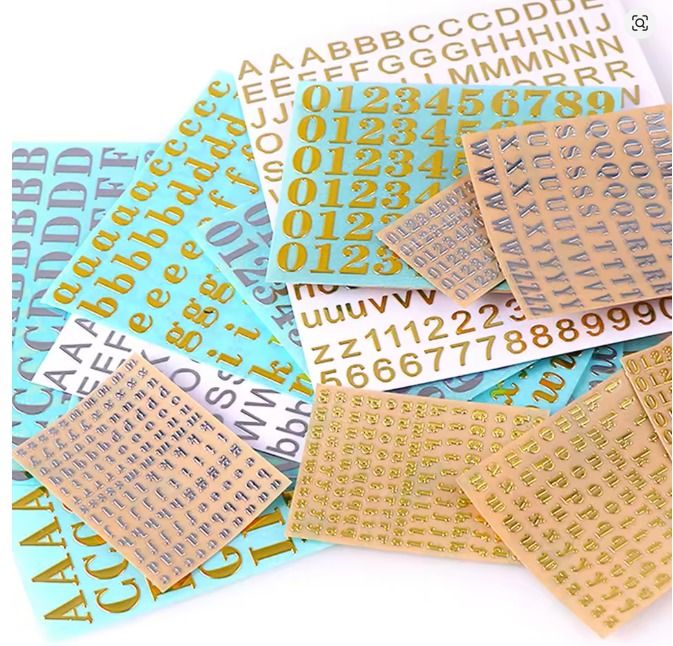 Laminas de letras y numeros para resina. _1