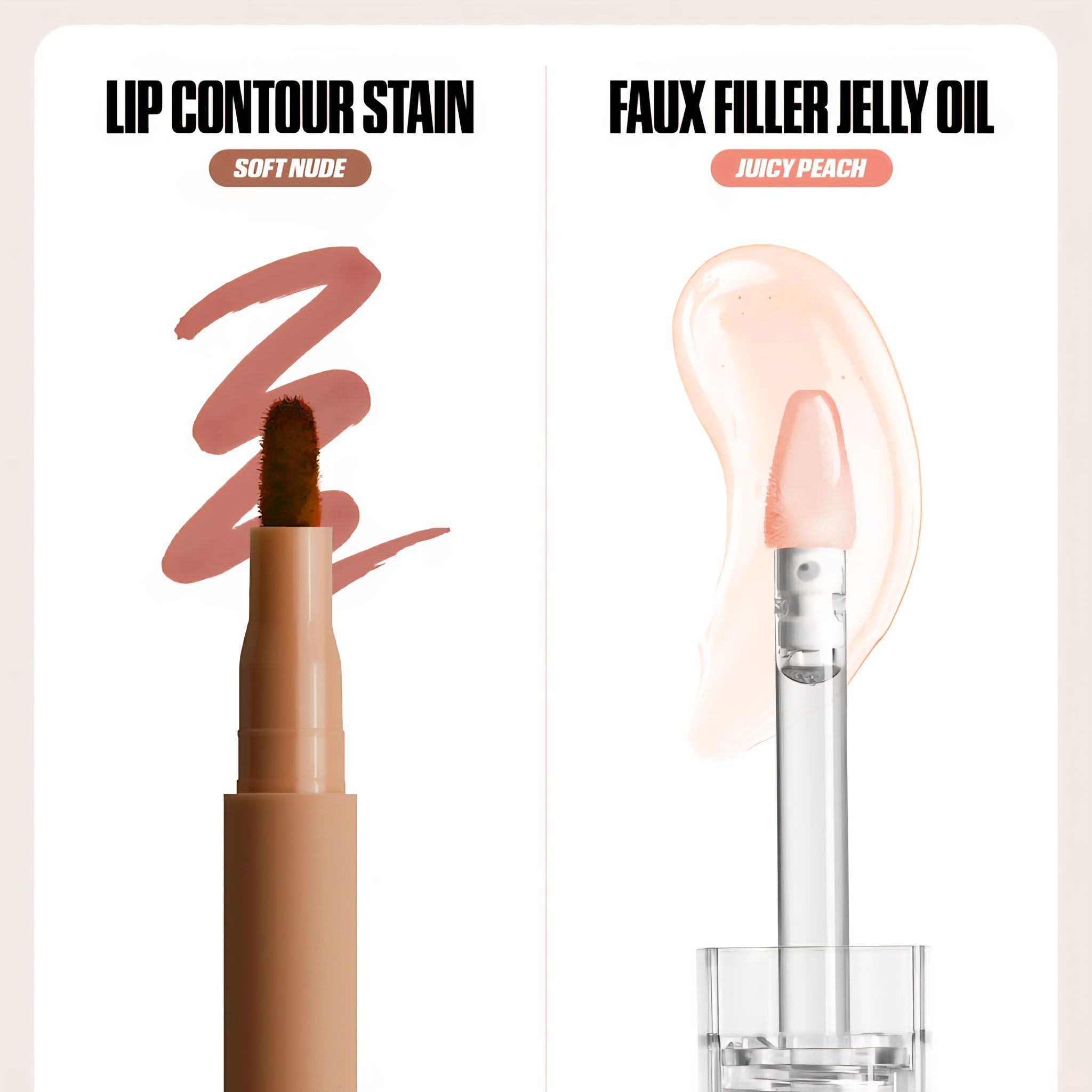 Huda Beauty - Makeout Sesh Lip Duo Peachy Nudes_1