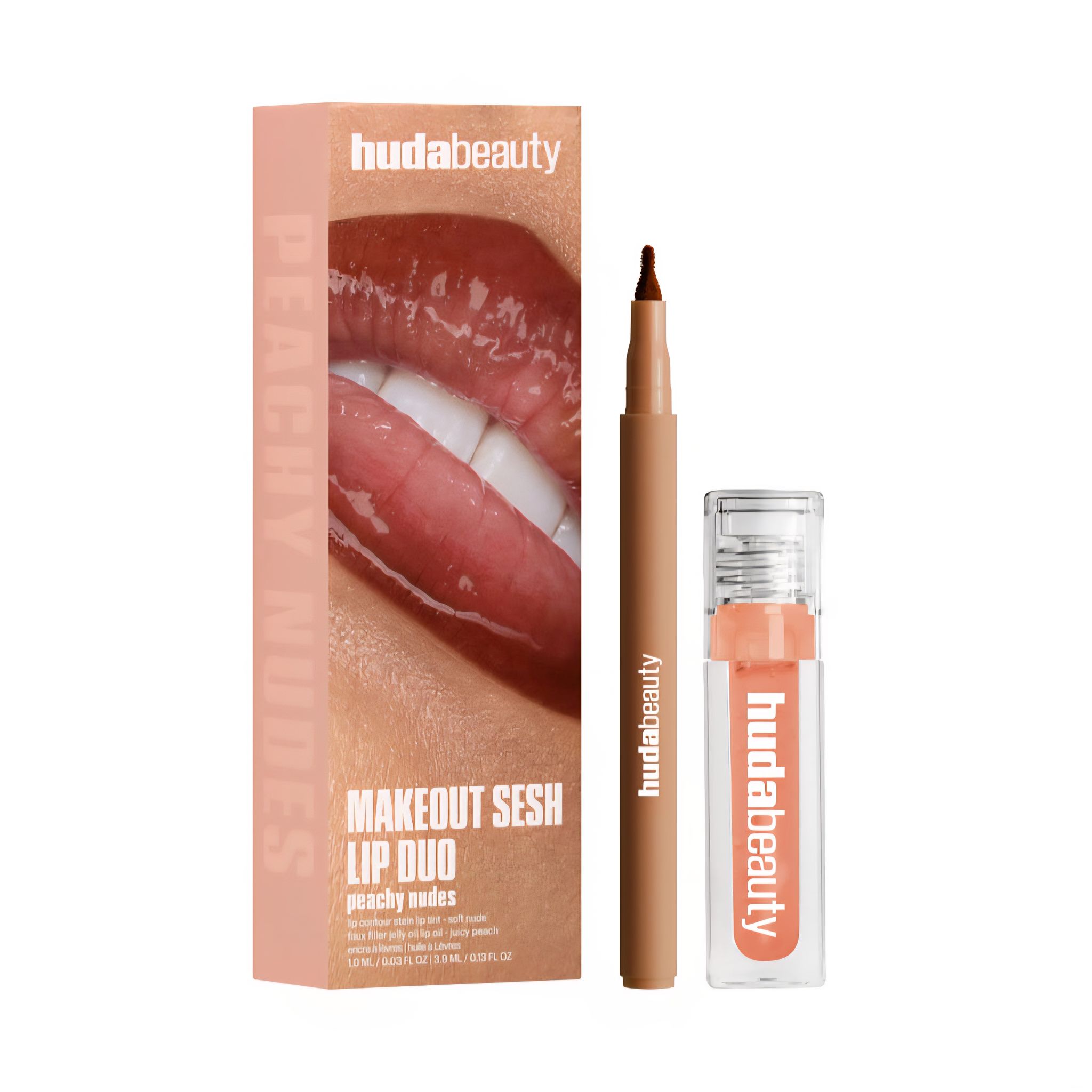 Huda Beauty - Makeout Sesh Lip Duo Peachy Nudes_0