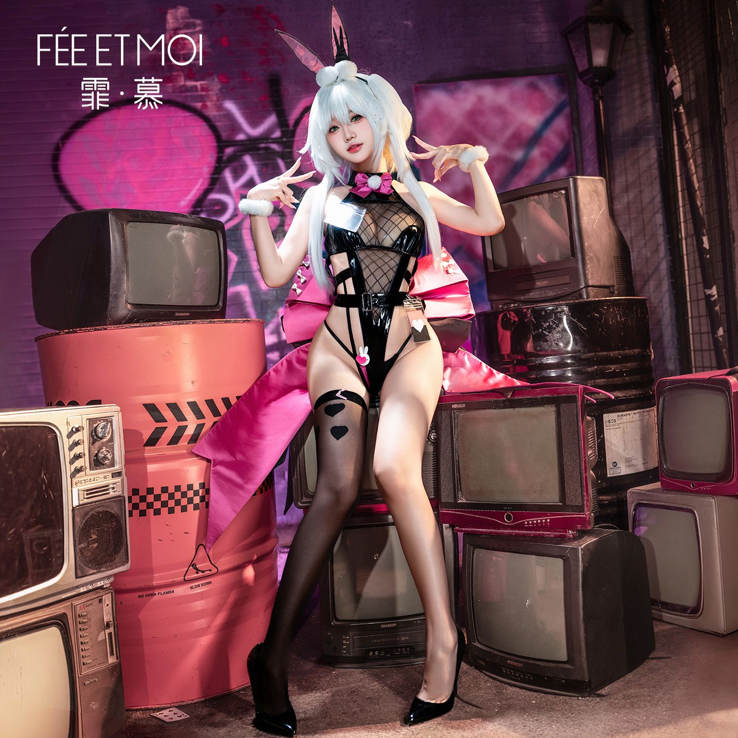 Feimu Crossline Nagerin Cosplay Bunny Lingerie Set ZY36_2
