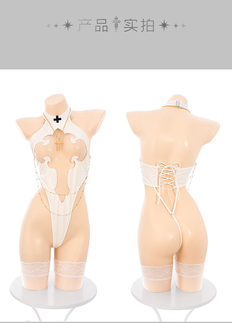 Feimu Holy Sister Cut-Out Cosplay Bodysuit Set Q12_15