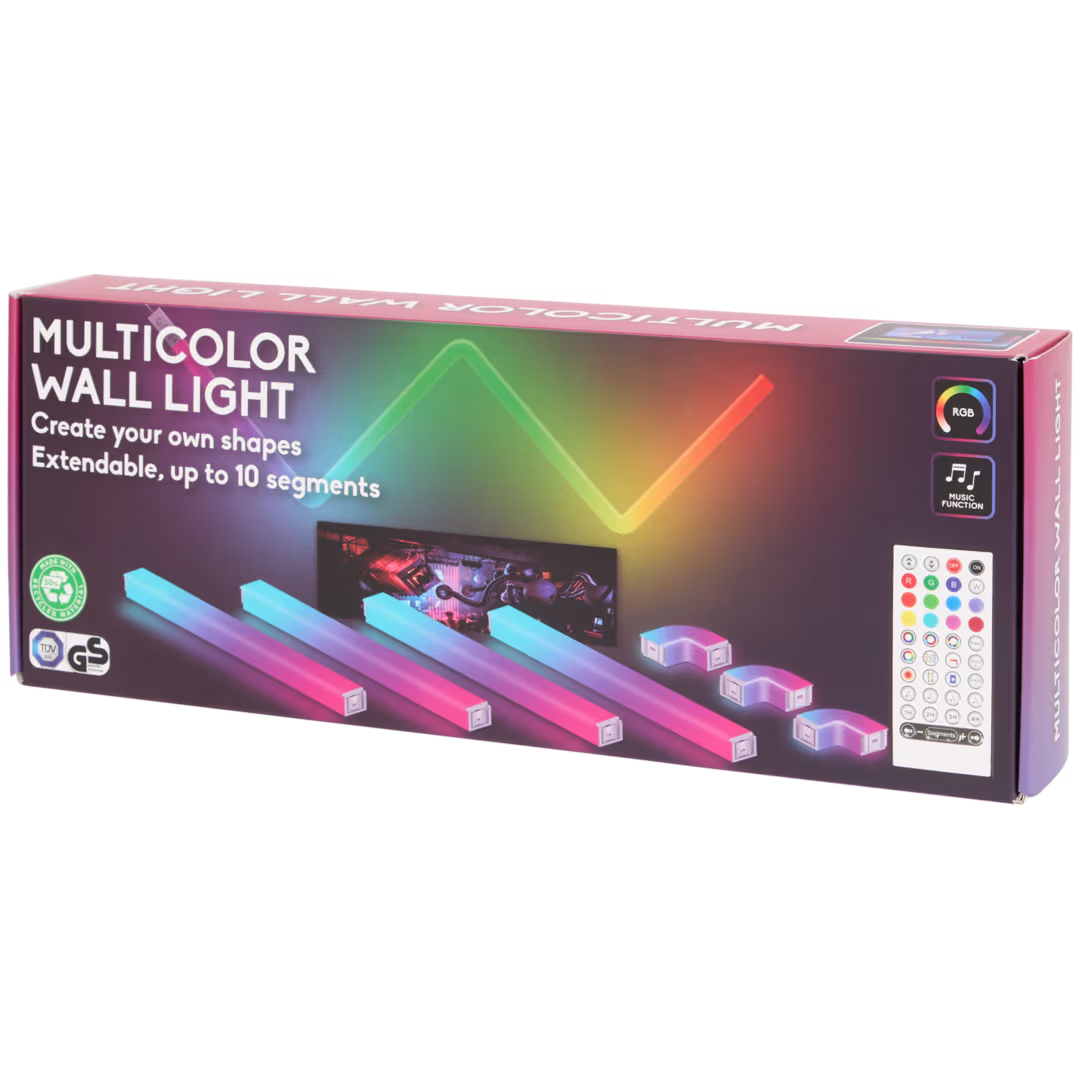 Barre lumineuse murale multicolore, 8 pièces_0