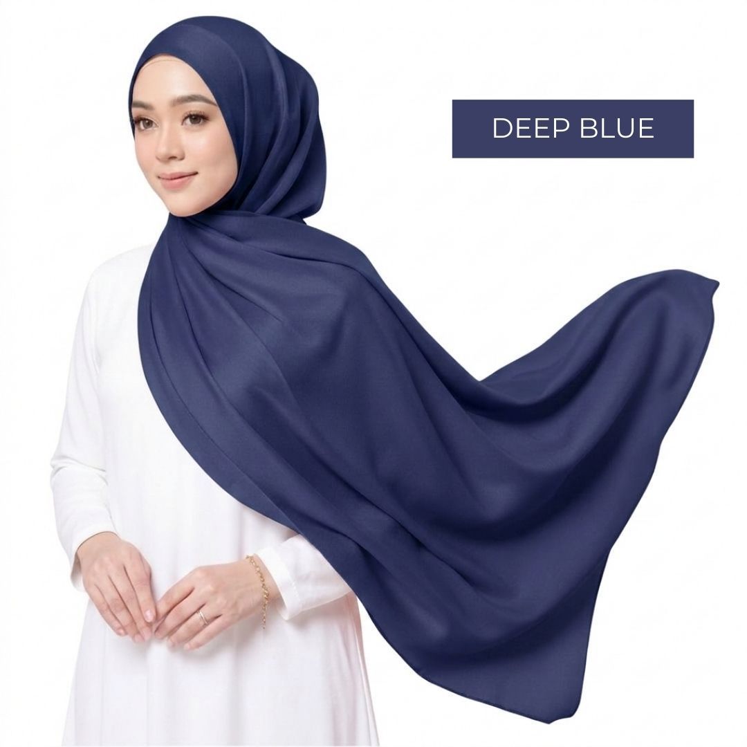 SHAWL SATIN MUSLIMAH EXCLUSIVE - DEEP BLUE_0