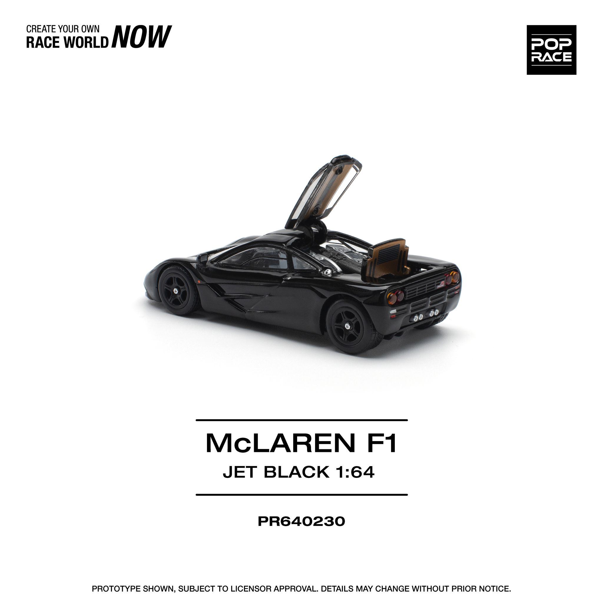 POP RACE MODEL 1/64 MCLAREN F1 - JET BLACK_6