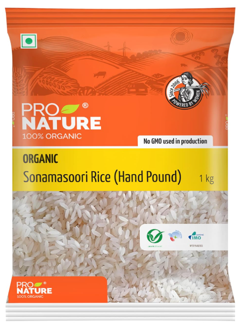 Pro Nature Sona masoori rice (Hand Pound) 1kg_0