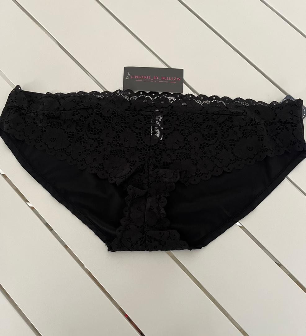 Lace front black panty _0
