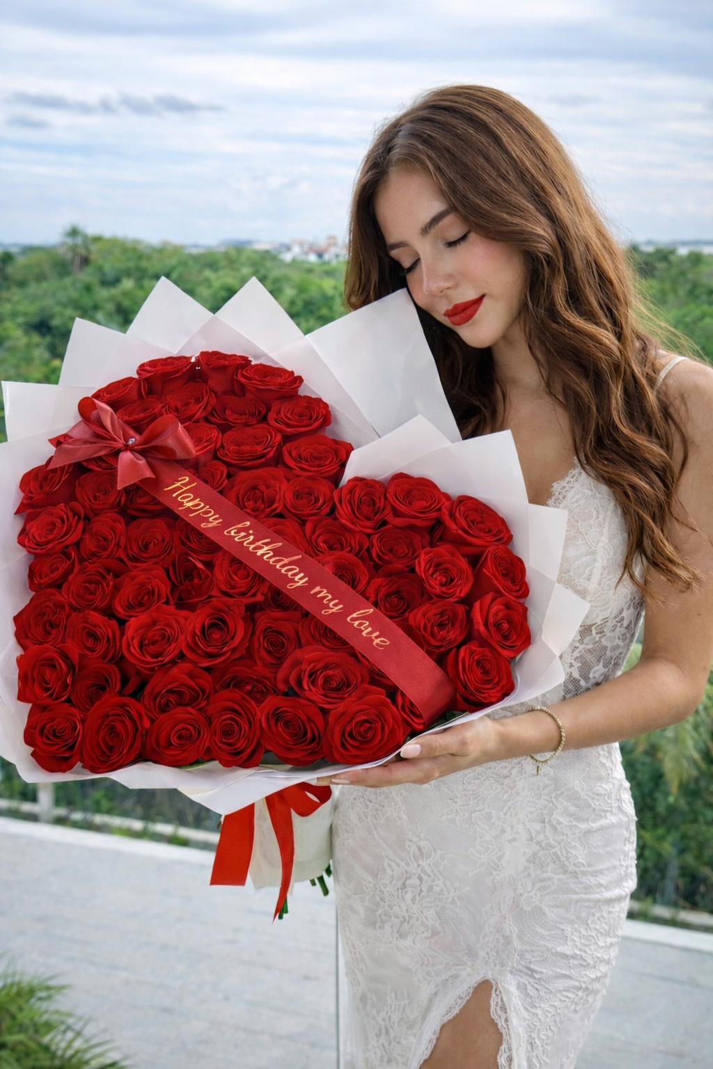 Eternal Love Heart Bouquet (50 roses) _0