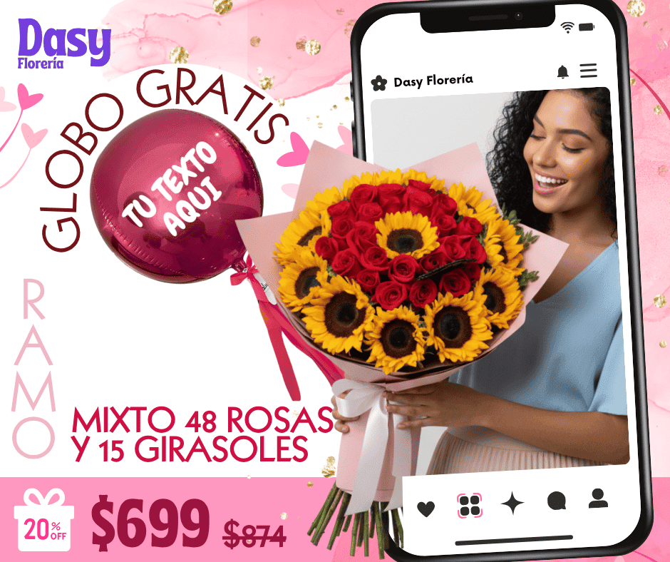 Mixto 48 rosas y 15 girasoles_0