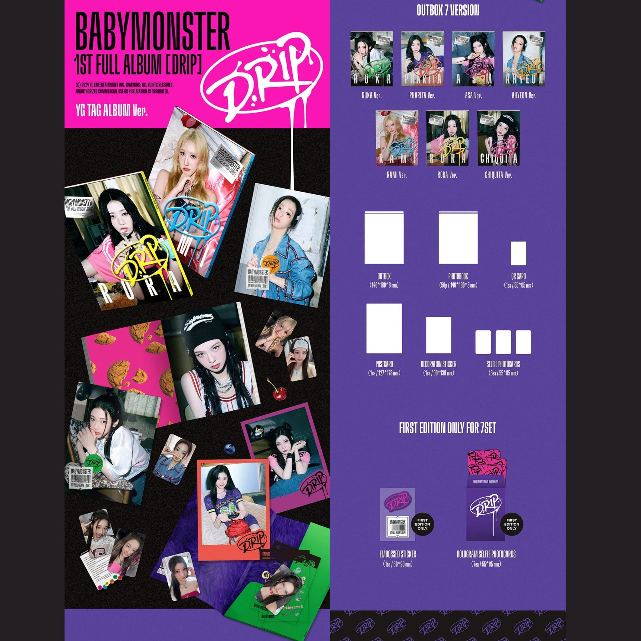 BABYMONSTER - DRIP YG TAG ALBUM Ver_1