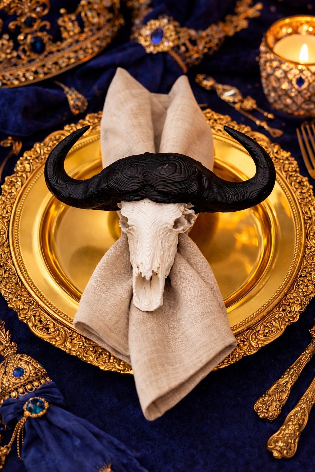 Cape Buffalo Skull Napkin Rings _0