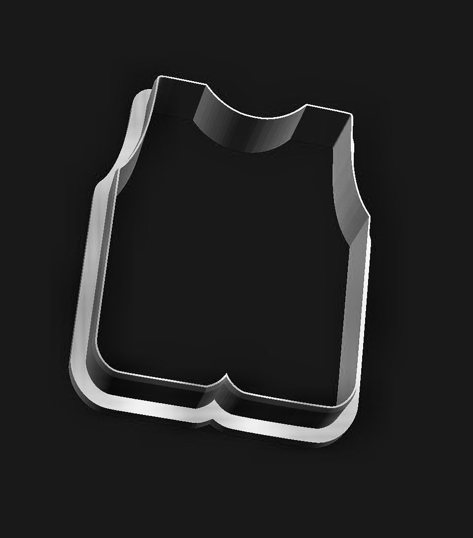 Fishing Waist Coat 7cm Cookie Cutter _0