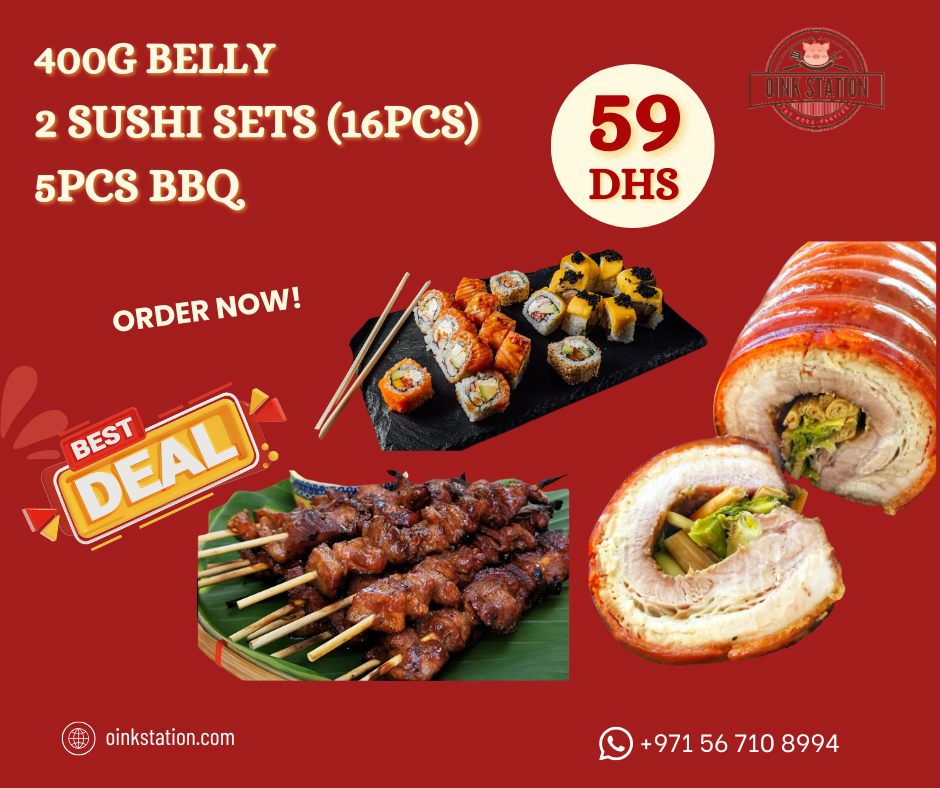 400G LECHON BELLY + 2 SUSHI SETS (16PCS) + 5PCS BBQ_0
