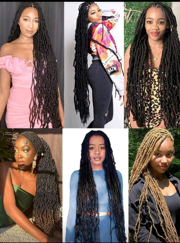 1-6Packs 8~45 Inches Super Long Soft Locs Crochet Hair, Pre Looped New Faux Locs Crochet Braids Goddess Locs Dreadlocs Synthetic Hair_5