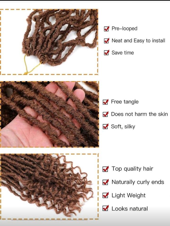 1Pack New Faux Locs Crochet Hair, Long Soft Locs Crochet Braids Hair With Curly Ends, Natural Black Synthetic Bohemian Locs Braiding Hairextensions For Gifts (12 Strands/Pack 30#)_4