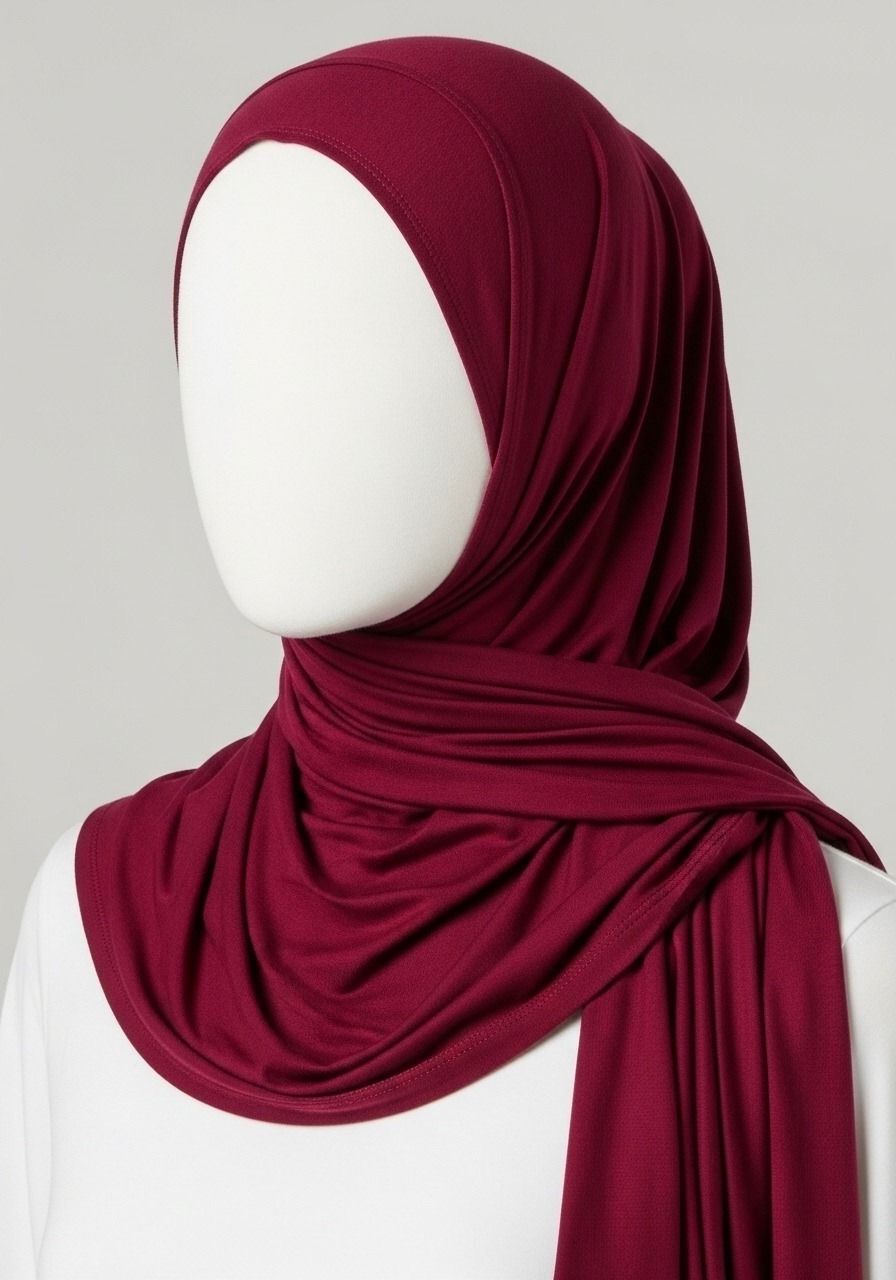 Burgundy- Jersey Scarf Hijab_0